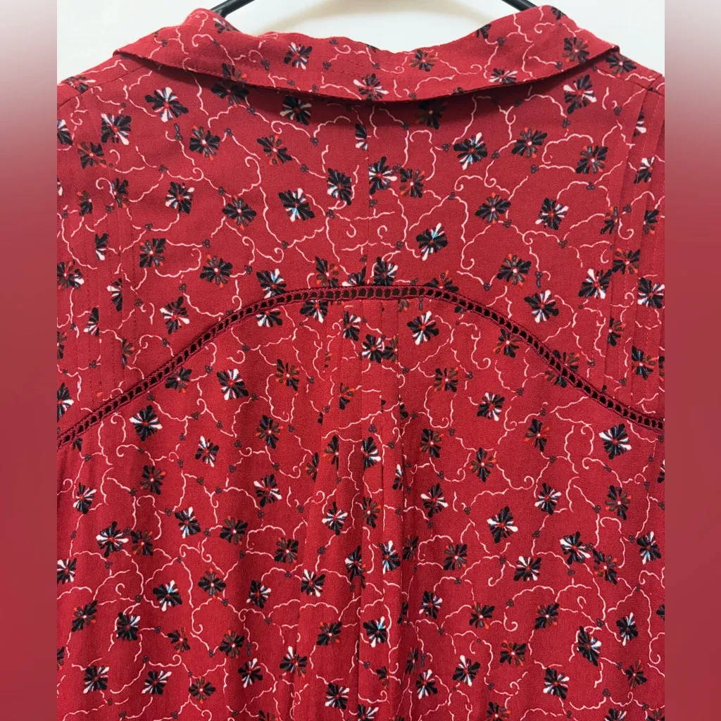 Free People Debby‎ Dot Romper in Red Combo Size Large - Image 12