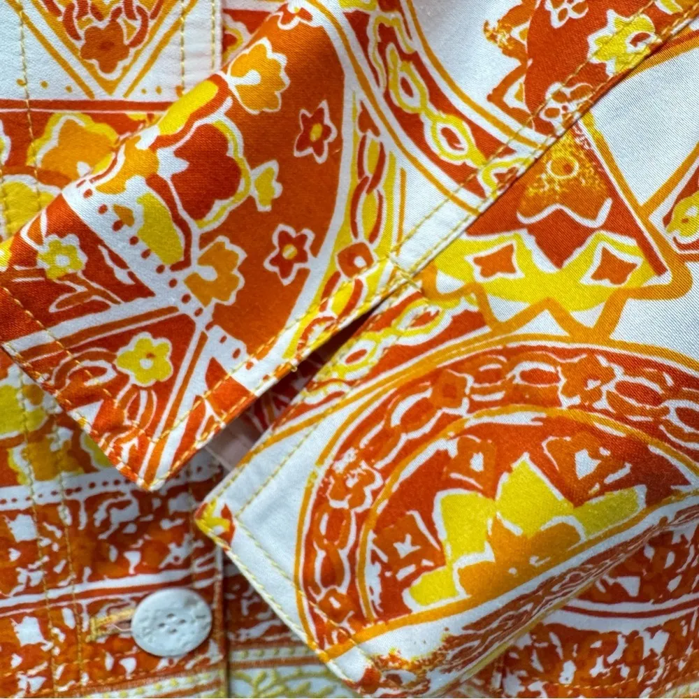 Coldwater Creek Mixed Floral Print Embroidered 3/4 Sleeve Button Front Jacket - Image 8