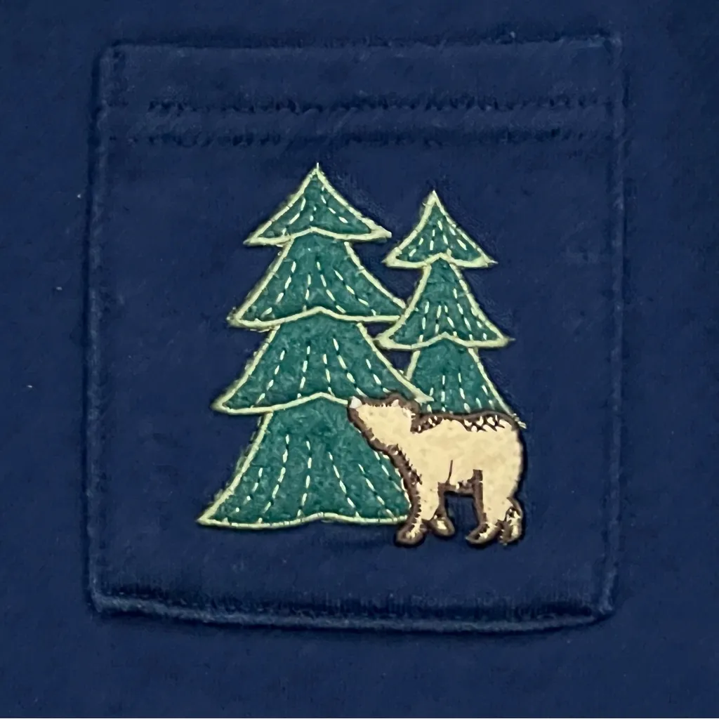 Vintage Breckenridge Navy Moose Bears Trees Buttoned Cardigan Size Large - Image 4