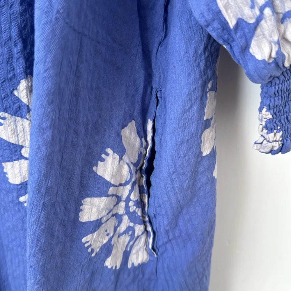 Anthropologie The Odells V-Neck Printed 100% Cotton Tunic Dress Size: L - Image 5