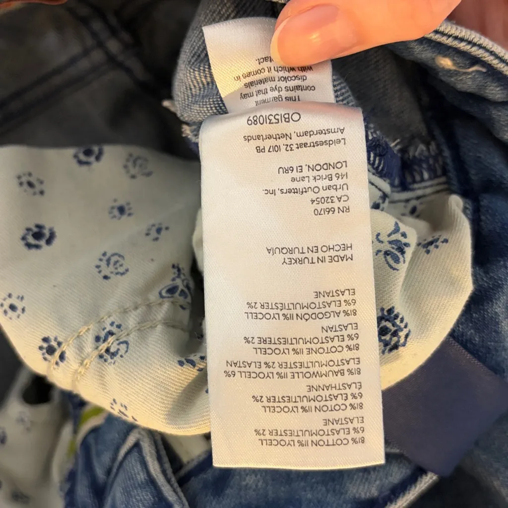 Pilcro Anthropologie The Icon High Waist Distressed Denim Flare Jeans Size 28 - Image 5