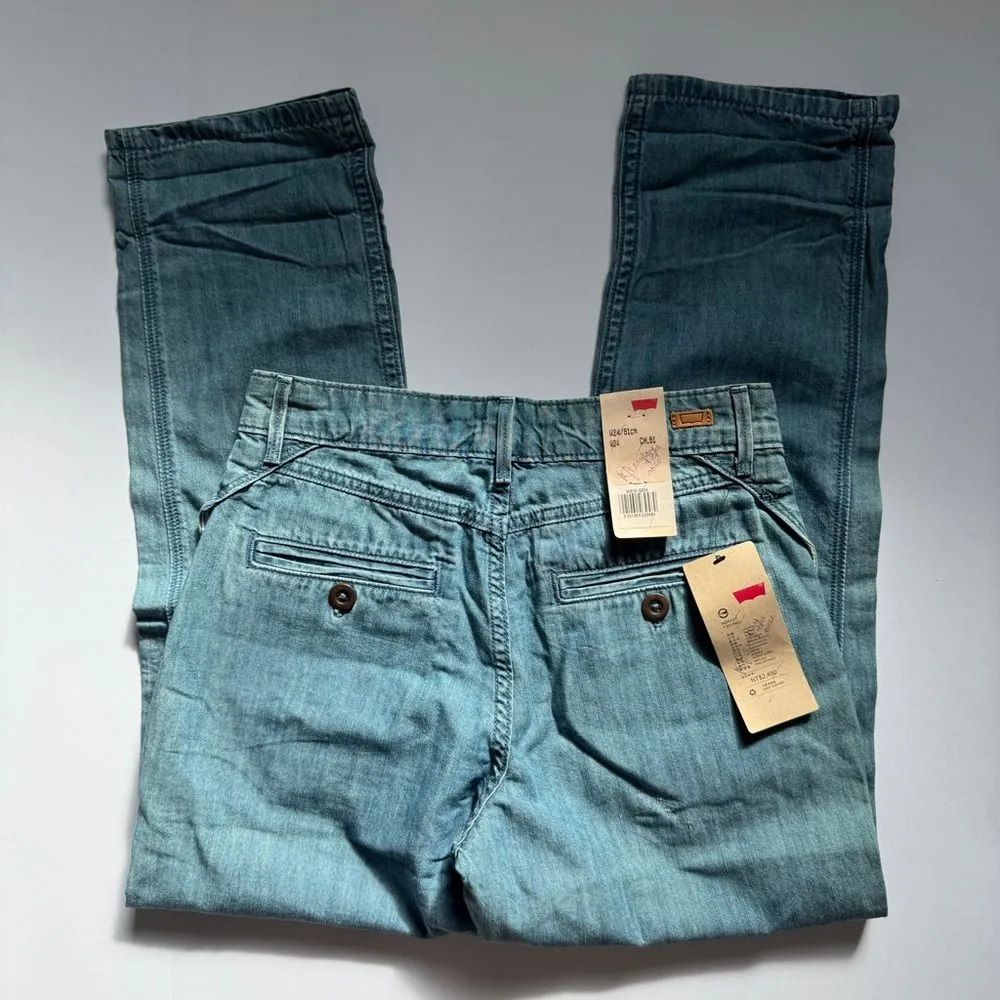Levi's Relaxed Fit Pleated Light Blue Jeans Size 24 NWT - Image 3