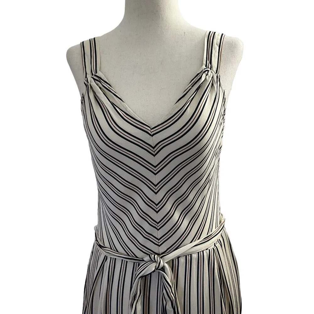 A New Day Women's Small Sundress Fit & Flare Striped w/ Belt Multicolor #11•• - Image 3