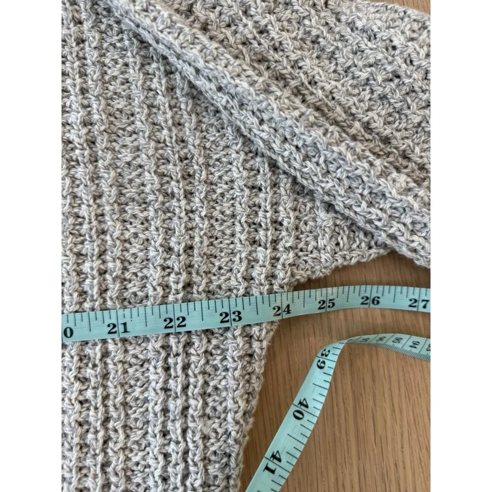 ScottishIsle By Bernett 100% Cotton Cable Knit fisherman Sweater Ivory Large - Image 10