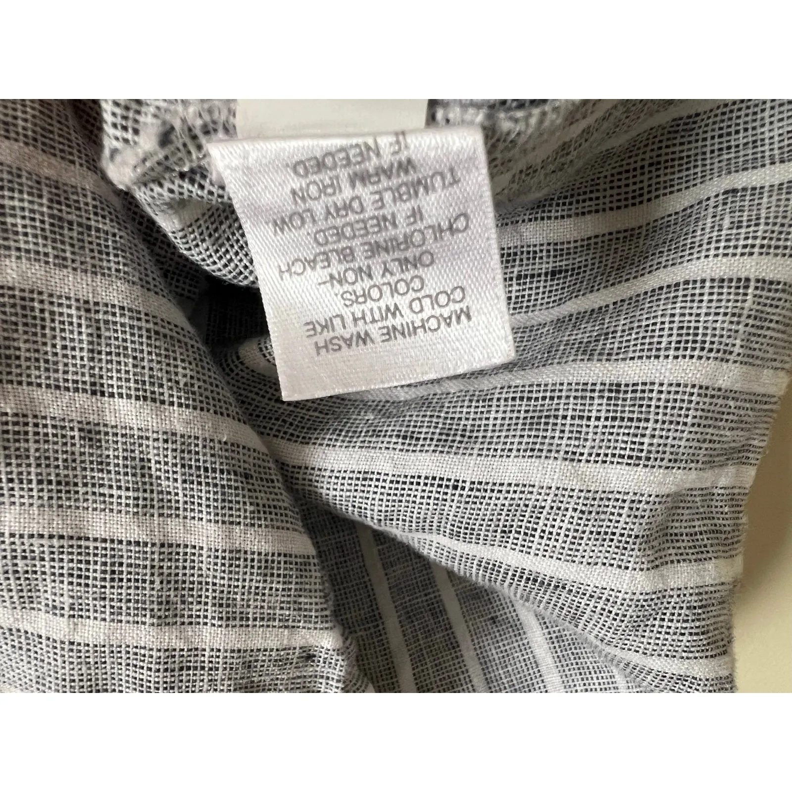 J.Jill Love Linen 100% Linen Lagenlook Pull on Maxi Dress L Petite Gray White - Image 4