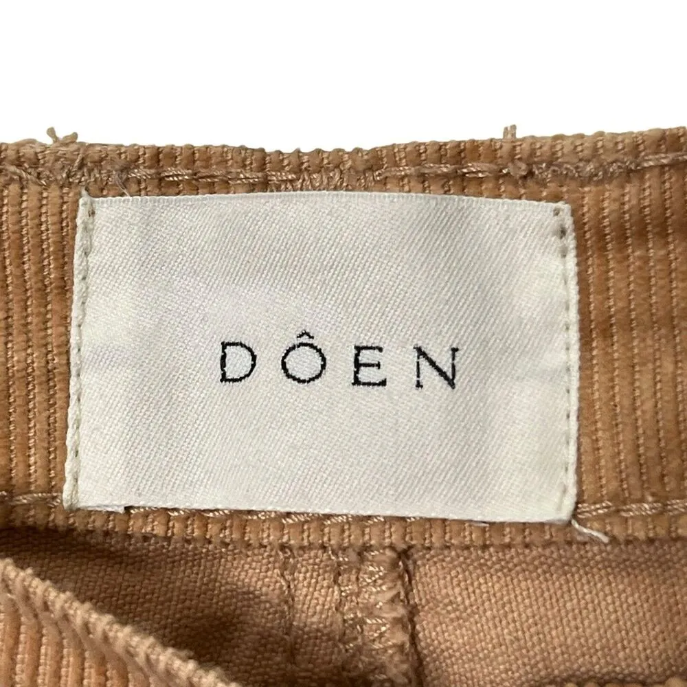 DOEN Maritime Corduroy Pants Women’s Size 25 Organic Cotton Patch Pockets USA Tan - Image 8