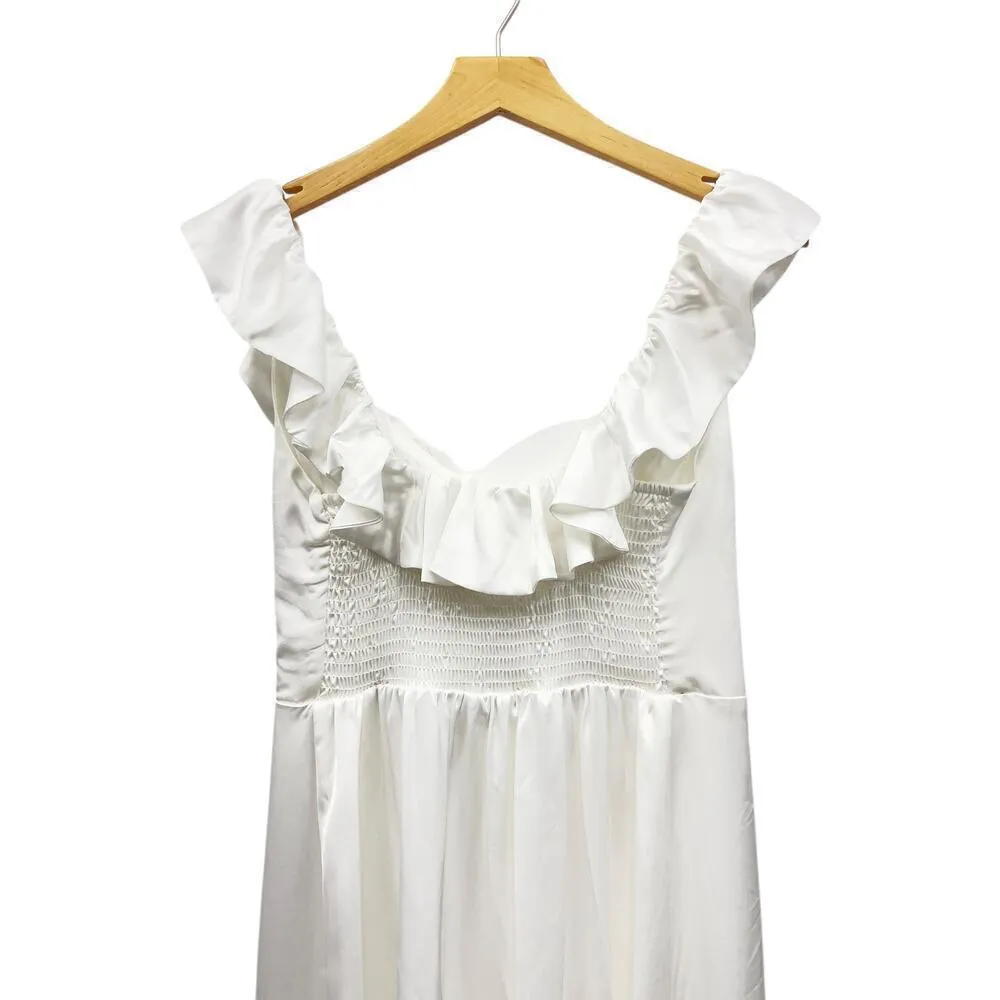Show Me Your Mumu Alexis Midi Dress in Ivory Luxe Satin size Small - Image 2