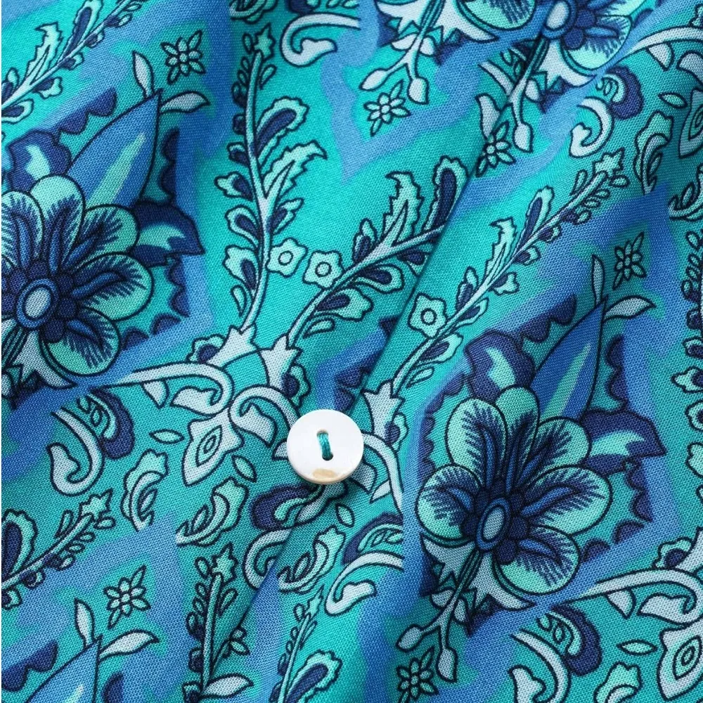 Bloomchic Boho Print Elastic Waist Button Detail Skirt - Image 5