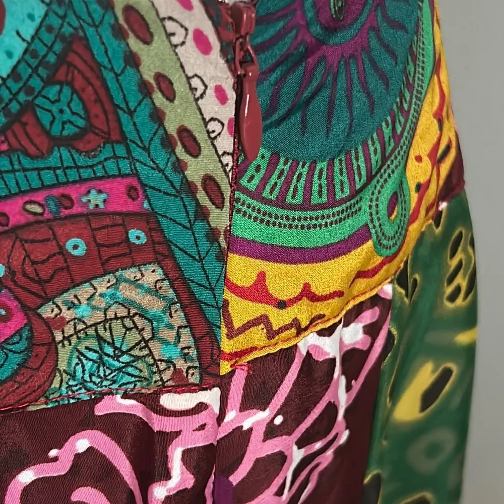 Made in India All Together Boho Indy Floral Paisley Prints Bubble Hem Mini Skirt Size undefined - Image 3