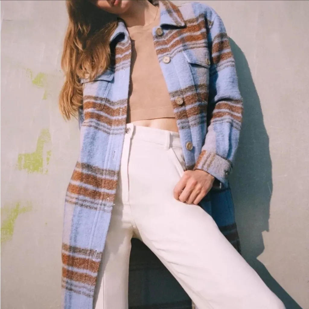 Wilfred Ganna Plaid Oversized Shirt Jacket - Image 3