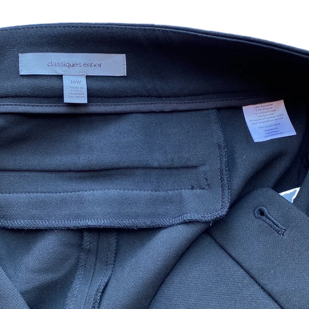 NWT π€ Classiques Entier Nordstrom Stretch Casual Front Zip Pants/Leather Trim - Image 8