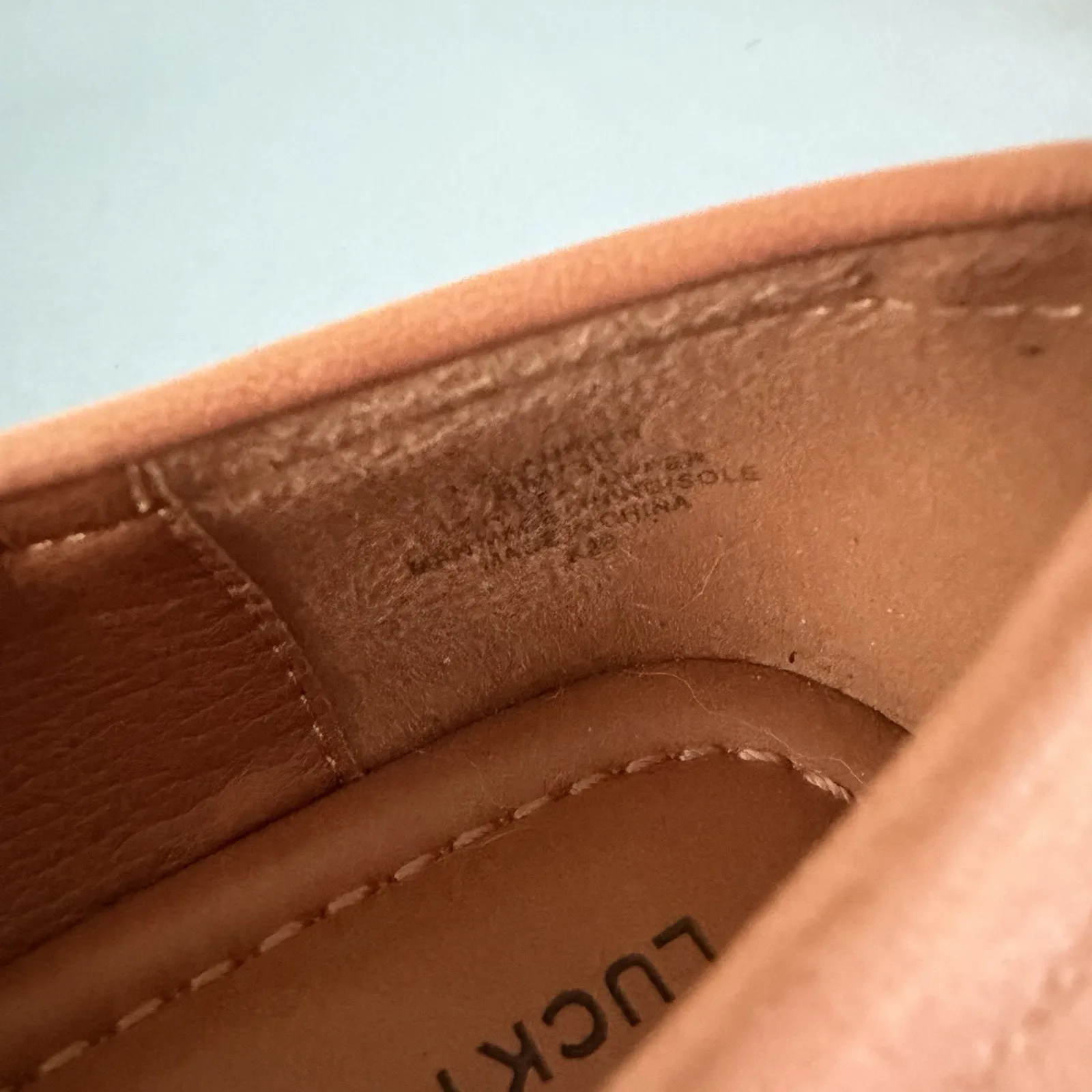 Lucky Brand Laurien Slip-On Square Toe Beige Tan Leather Loafers - Image 10