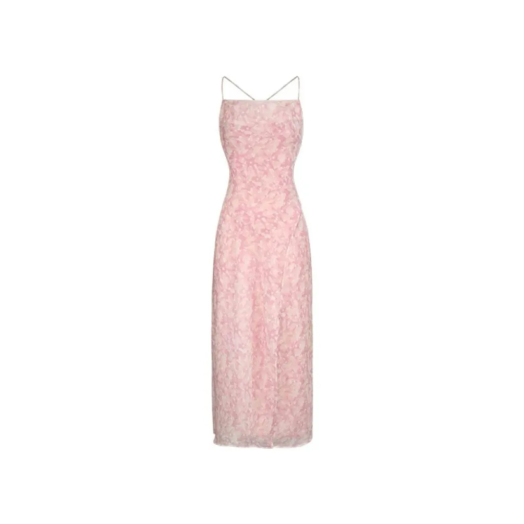 Pink Starry Cloud Cowl Neckline Dress - Image 5