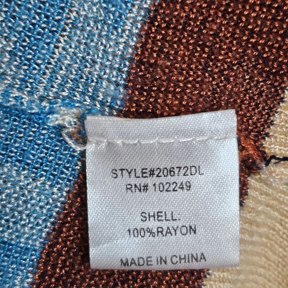 Skies Are Blue Western Open Front Cardigan Womens Size XS Crop Boho Multicolor - Image 4