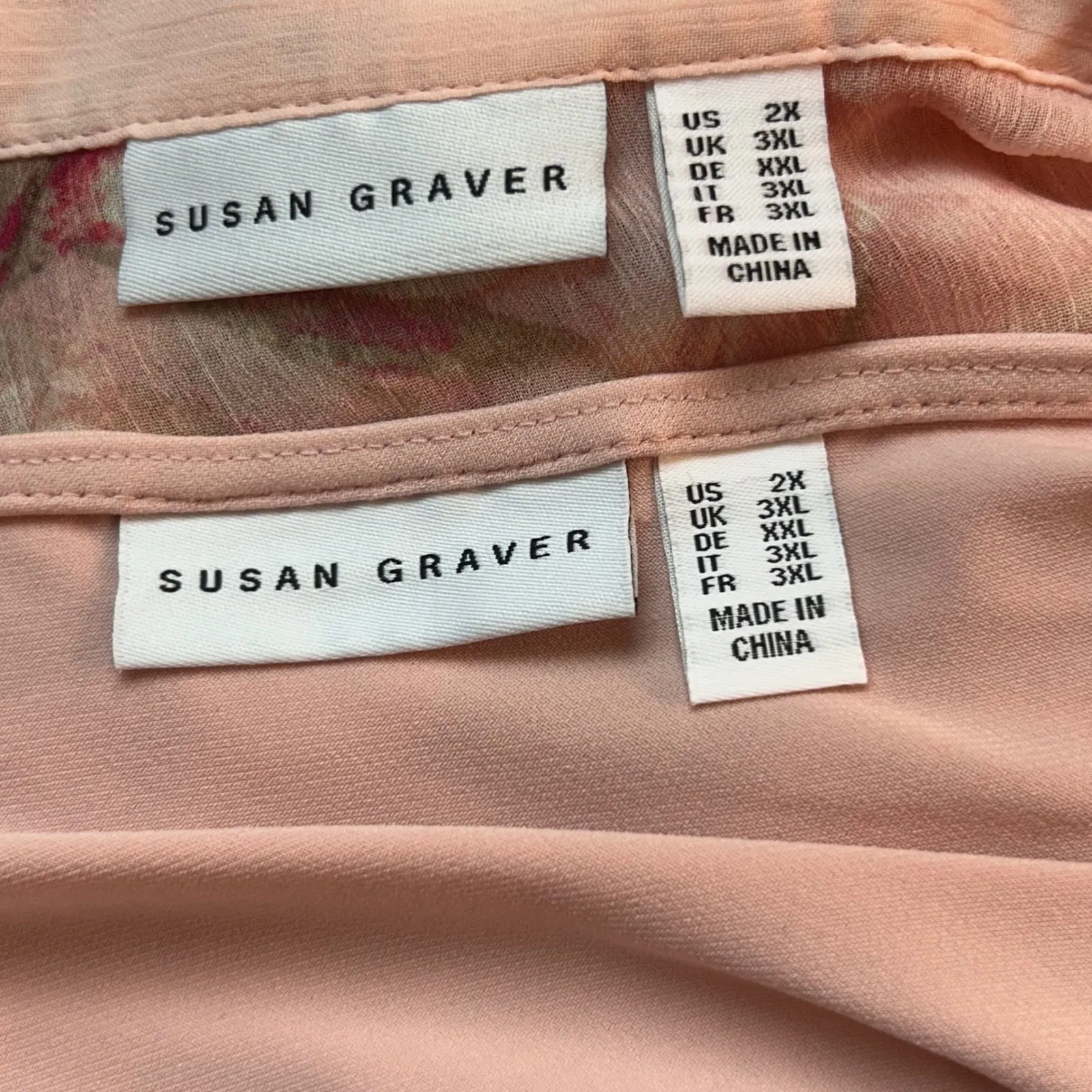 Susan Graver Fairy Top Size 2X Rose Sheer Chiffon Romantic Feminine Boho Garden - Image 5