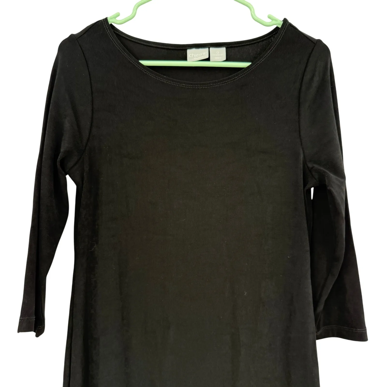 Chico's Travelers Size 0 US Size 4 / 6 Long Sleeve Black Dress No Wrinkle - Image 3