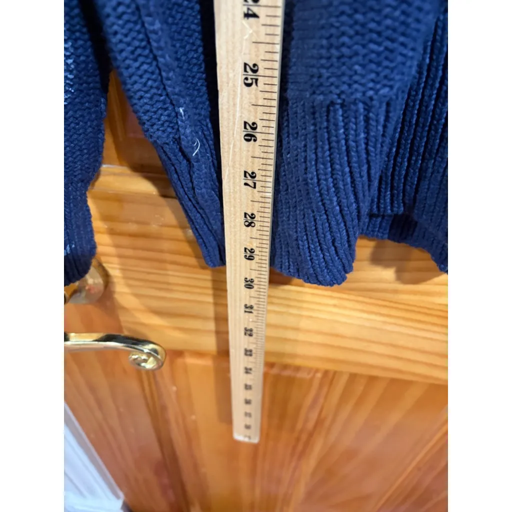 NSF Navy Knit Crewneck Sweater Distressed Paint Splatter Size Medium Blue - Image 5