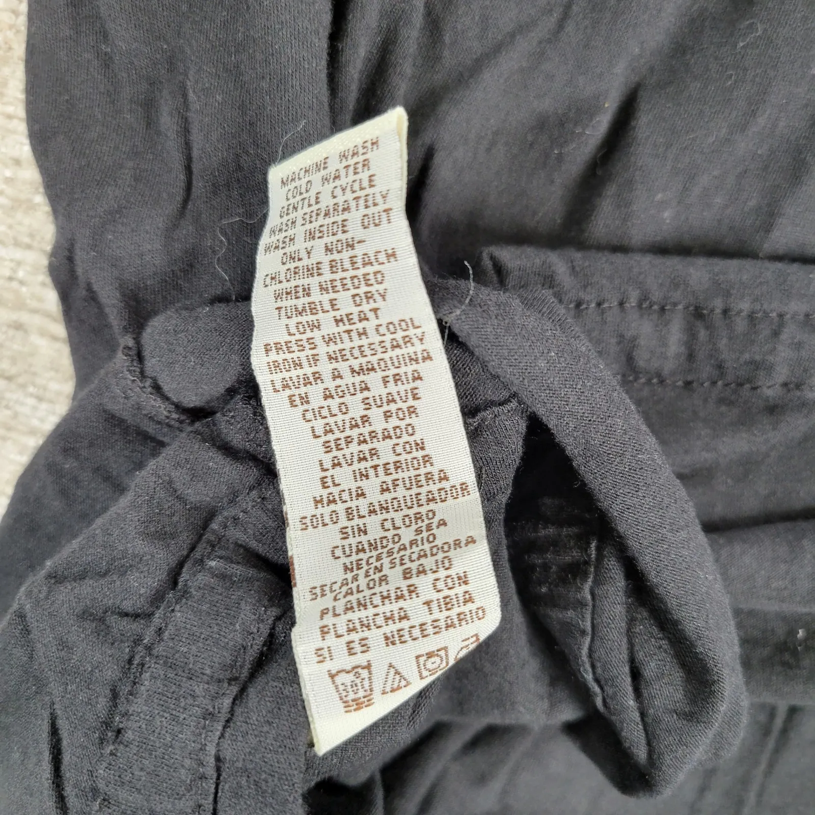 Polo Jeans Co Long Sleeve V Neck Tie Side Top Womens Medium Black Cotton Modal - Image 13