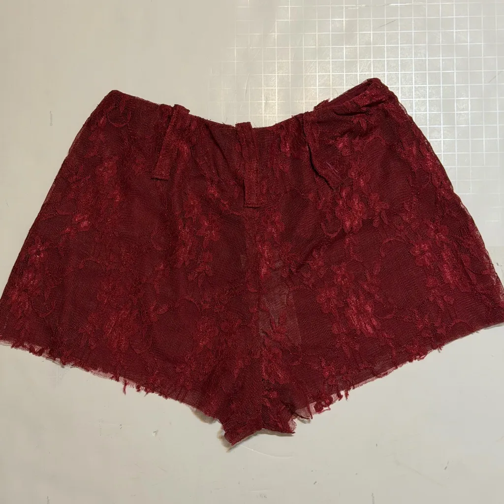 NWT Somebodee x REVOLVE Paloma Shorts in Wine Red, size M Red Size M - Image 7