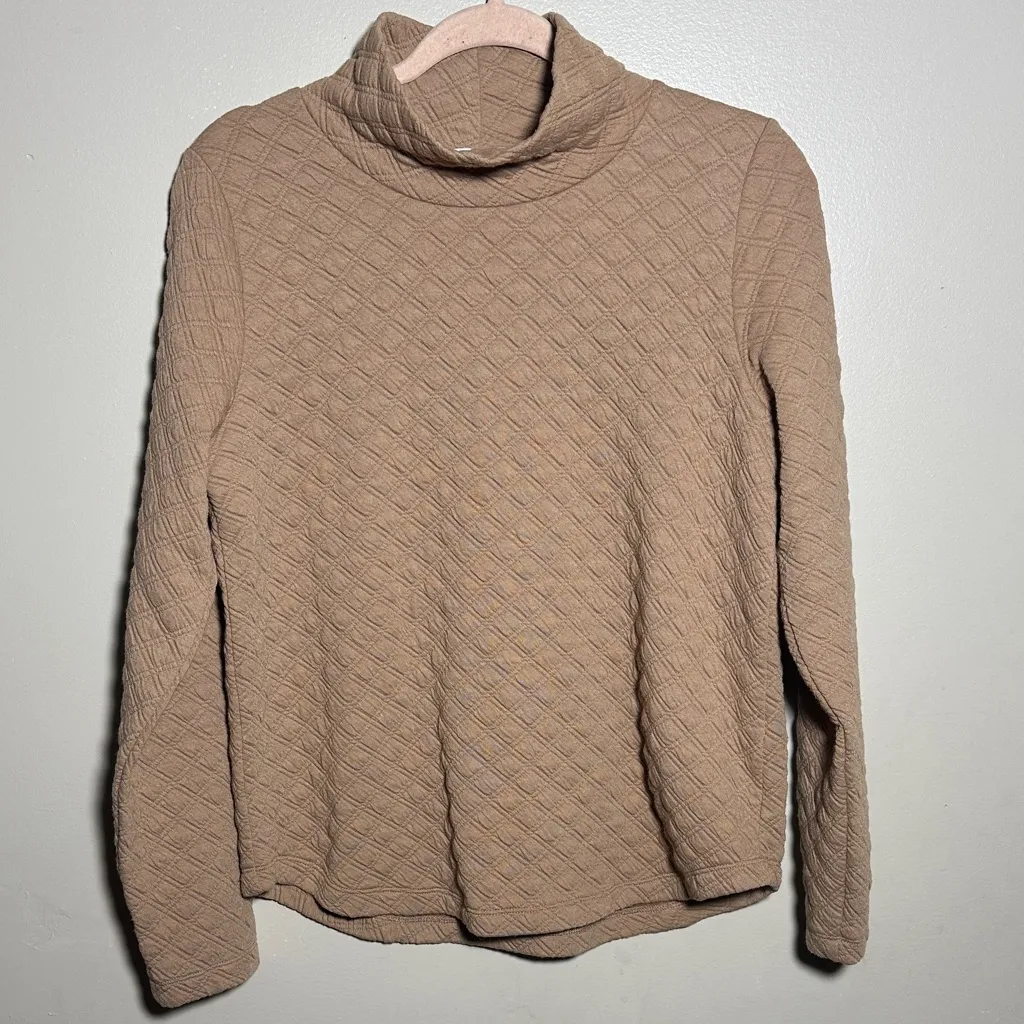J.Crew ‎ Tan Neutral Quilted Pullover | Small NWT - Image 2
