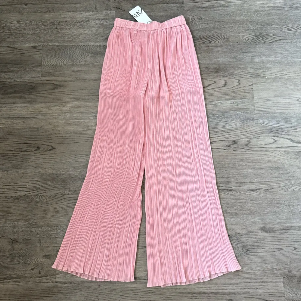 Zara Plissé Pleated Palazzo Flowy Wide Leg Pants‎ - Size M - Pink - NWT - Image 12