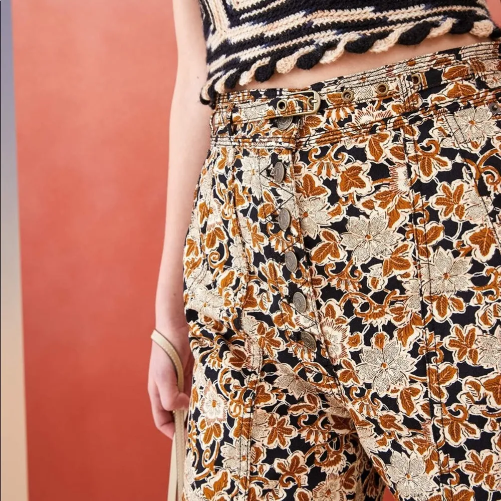 NWT $445 Ulla Johnson New Season Apollo Jeans in Bronzed Floral Size 0 - Image 14