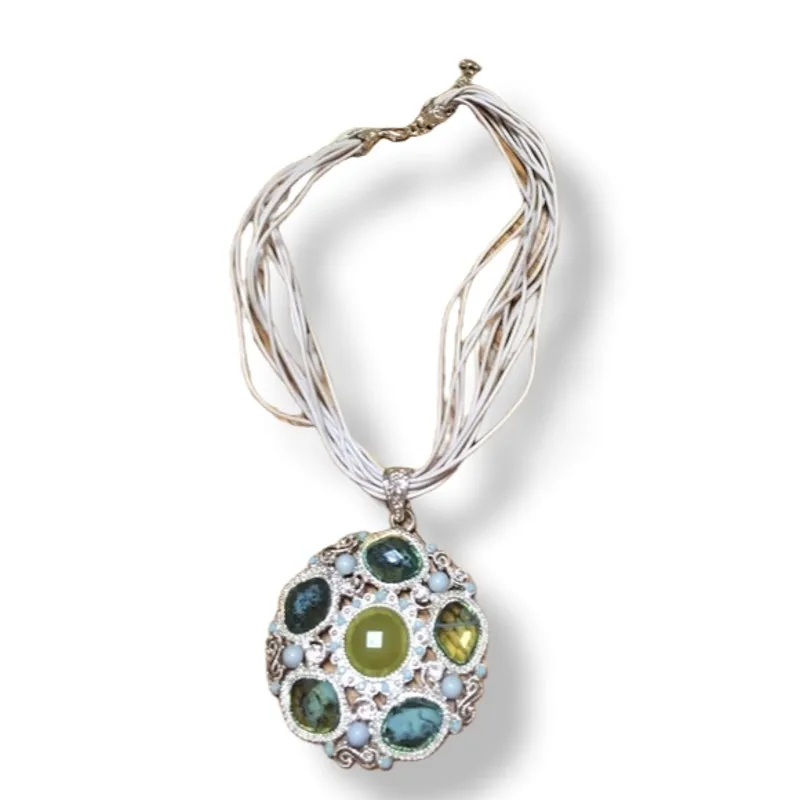 Green Stone Large Statement‎ Necklace NEW - Image 2