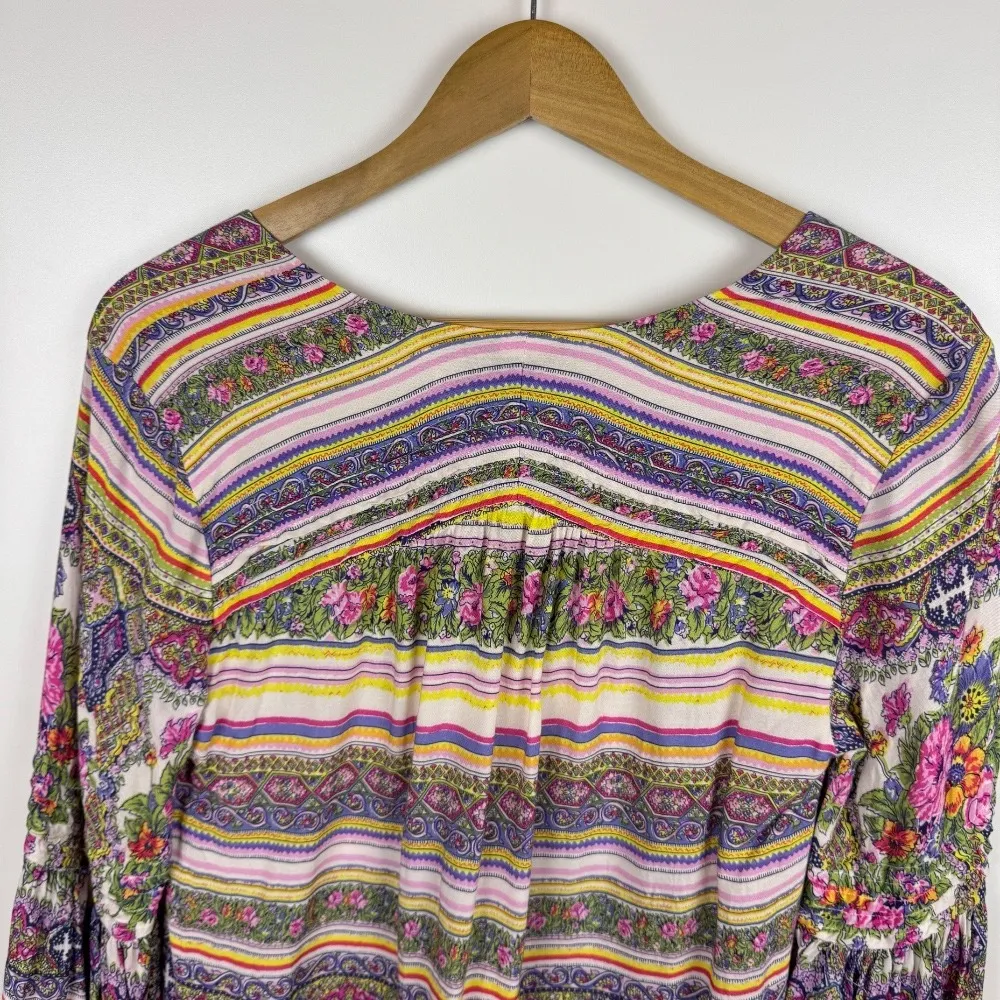 Maeve Anthropologie Ceresco Floral Blouse Sz‎ S Peasant Top Long Sleeve Bohemian - Image 7