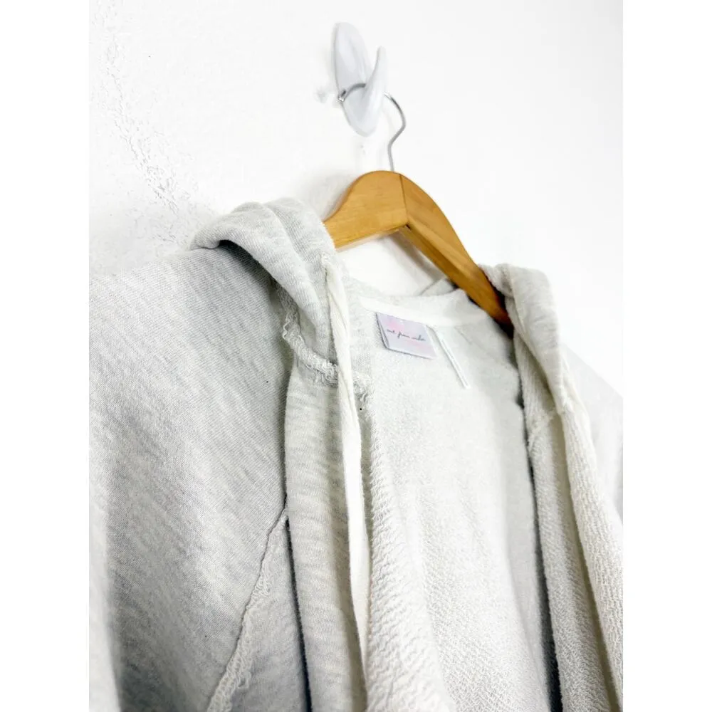 OU Out From Under Koa Open-Front Hoodie Sweatshirt Small Gray Cropped Loungewear - Image 8