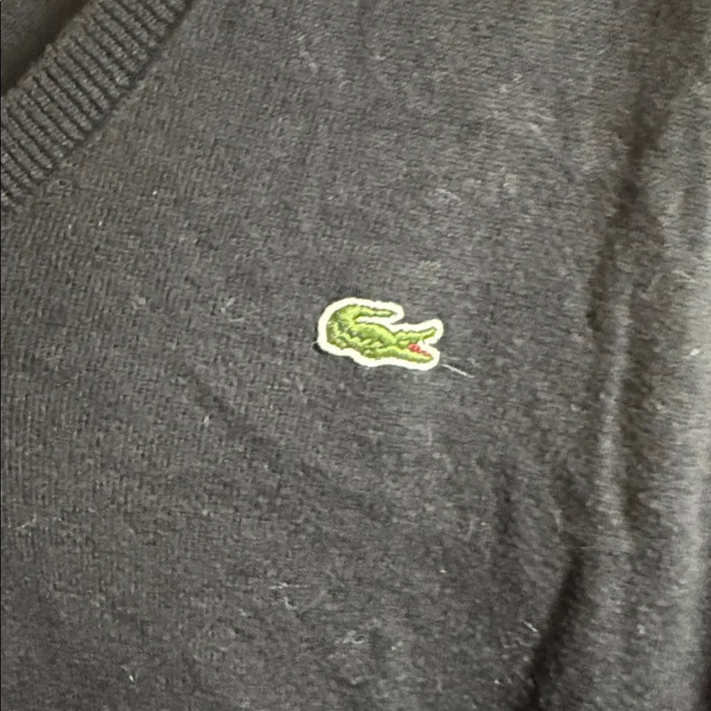 Lacoste Women's Elegant Black V-Neck Sweater - Image 4