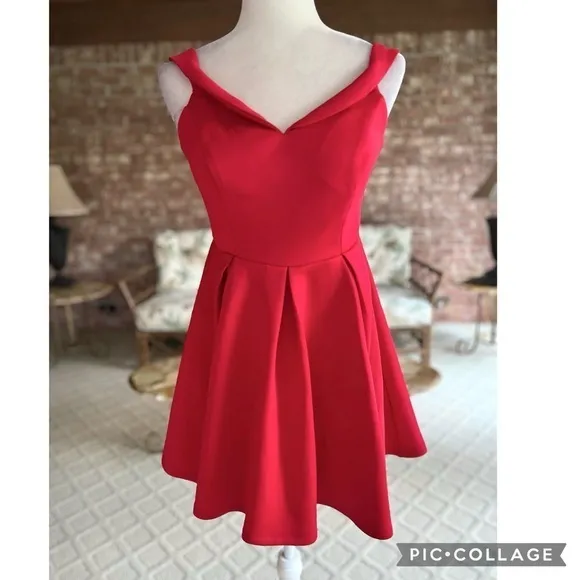 NWT Trac Dress Mini Fit & Flare Red Juniors M Holiday Cocktail Prom Party Chic - Image 2