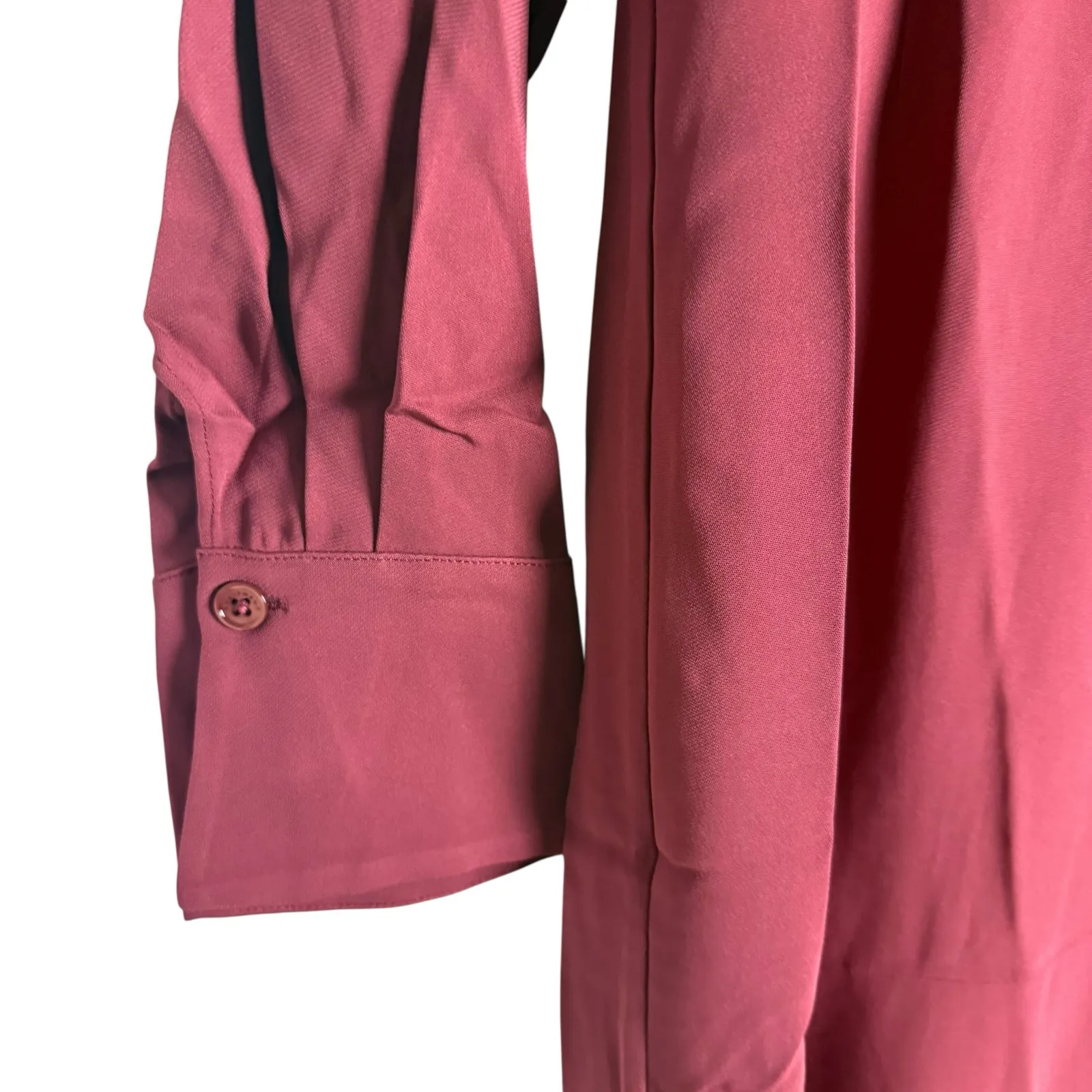 Equipment Natalia Long Bell Sleeve Scoop Neck Midi Dress Cordovan Wine Red Sz 12 - Image 6