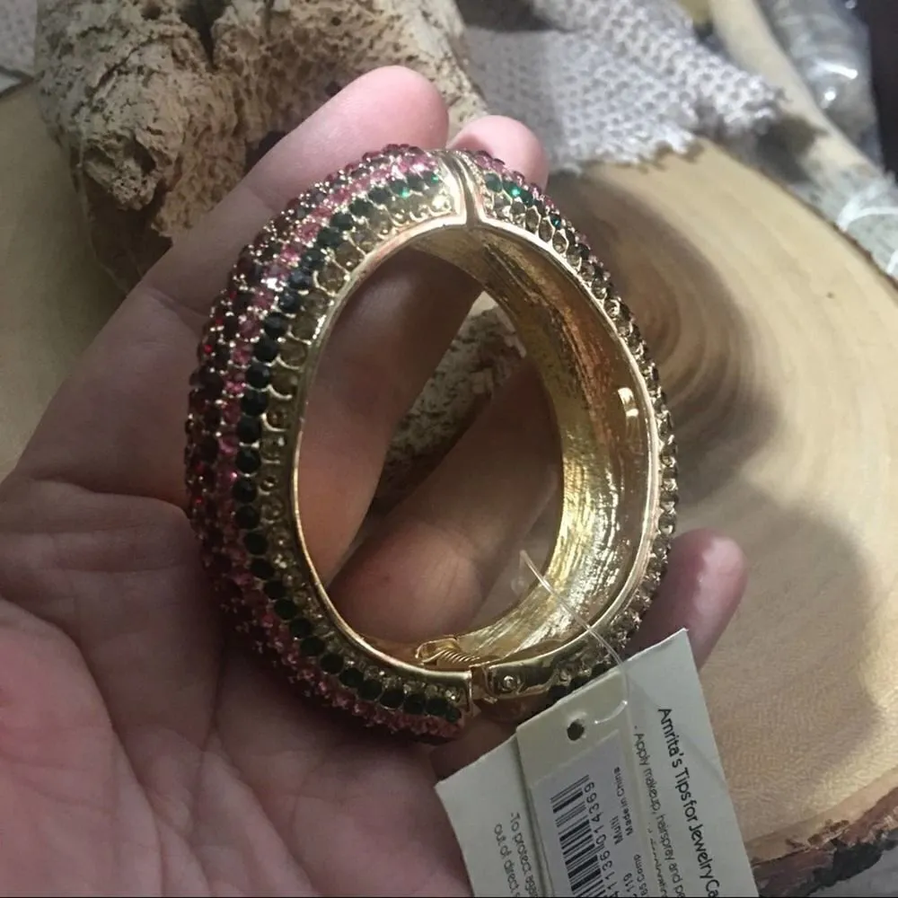 Amrita Singh Austrian Crystal Hinge Cuff Bracelet - Image 5