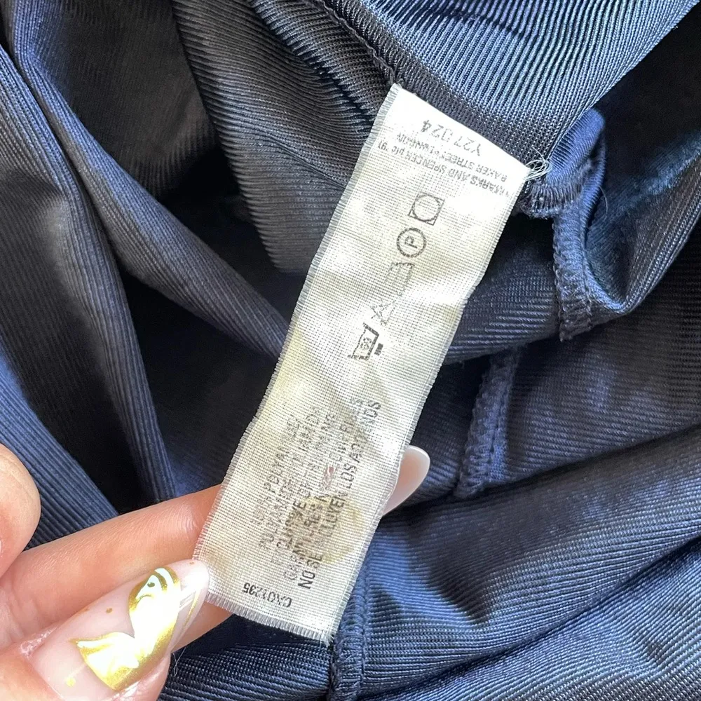 Vintage Satin Navy Blue Slip Skirt - Image 6