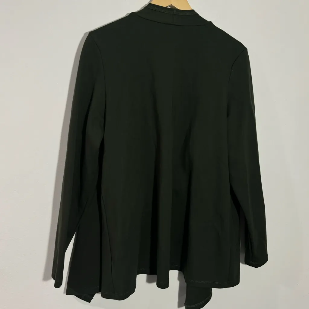 LOGO By Lori Goldstein NEW  Drape Front Hunter Green Jacket w/ Pockets Size‎ XL - Image 3