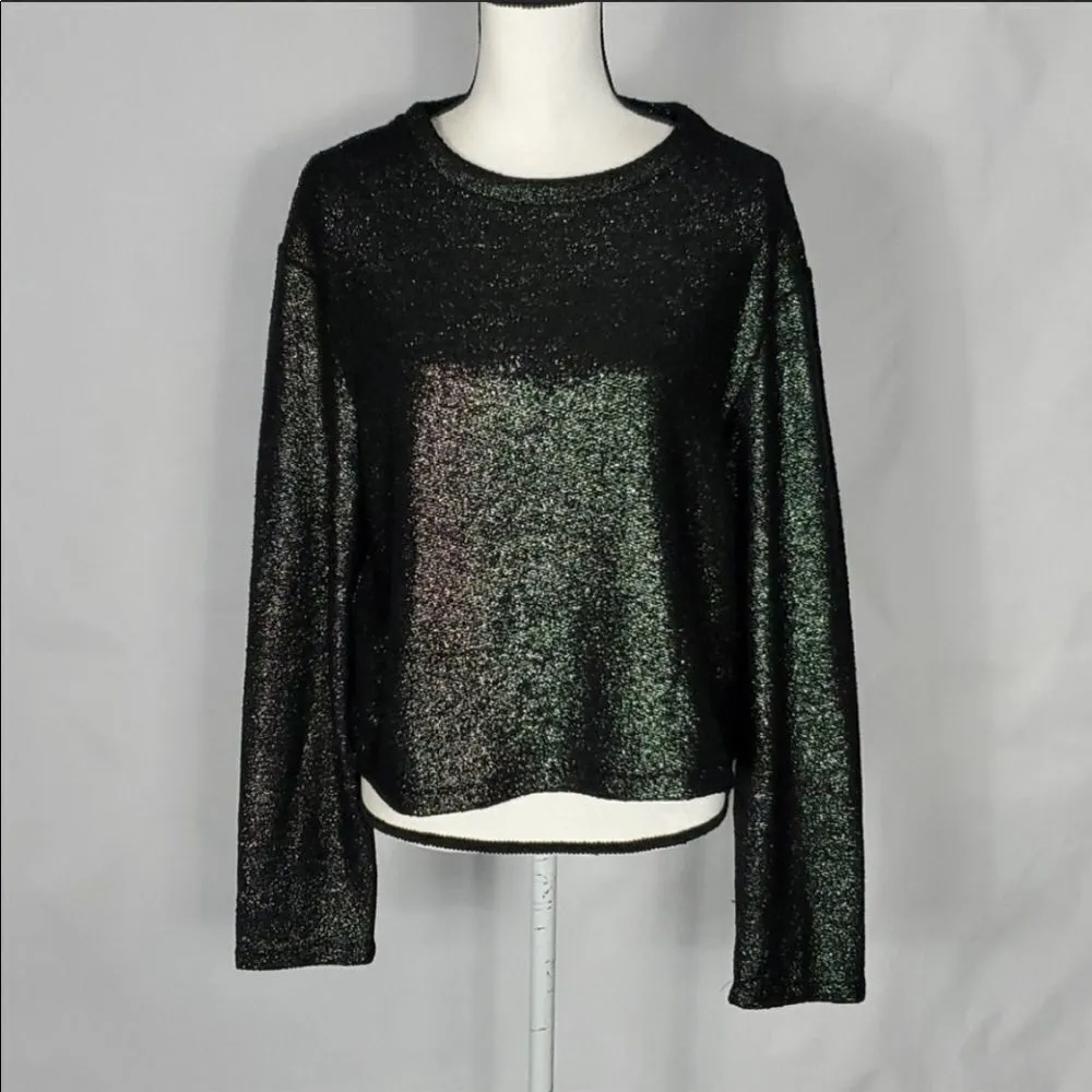 Like new Reiss black metallic crew neck sweater - Image 2
