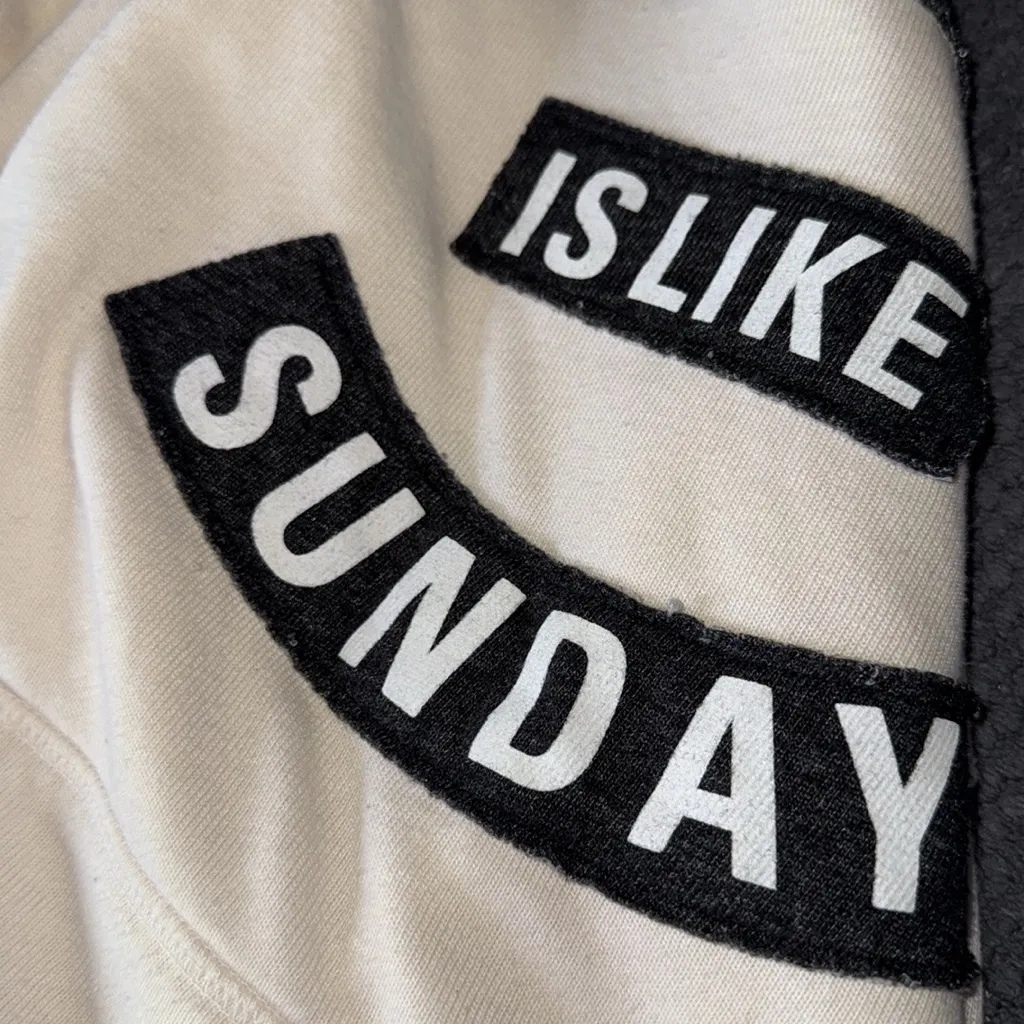 Sundry By Anthropologie Oversized Hoodie Ivory Pullover Sweatshirt sz 0 - Image 11