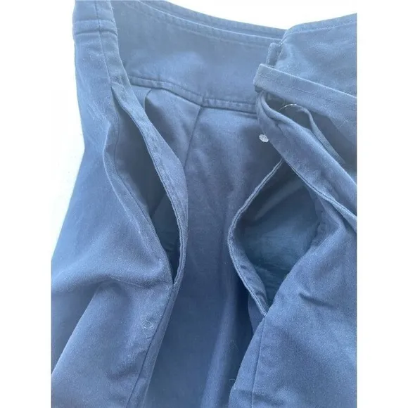 T7 Vineyard Vines by Shep & Ian Navy Blue Pleated Wrap Skirt Cotton Size 10 - Image 6