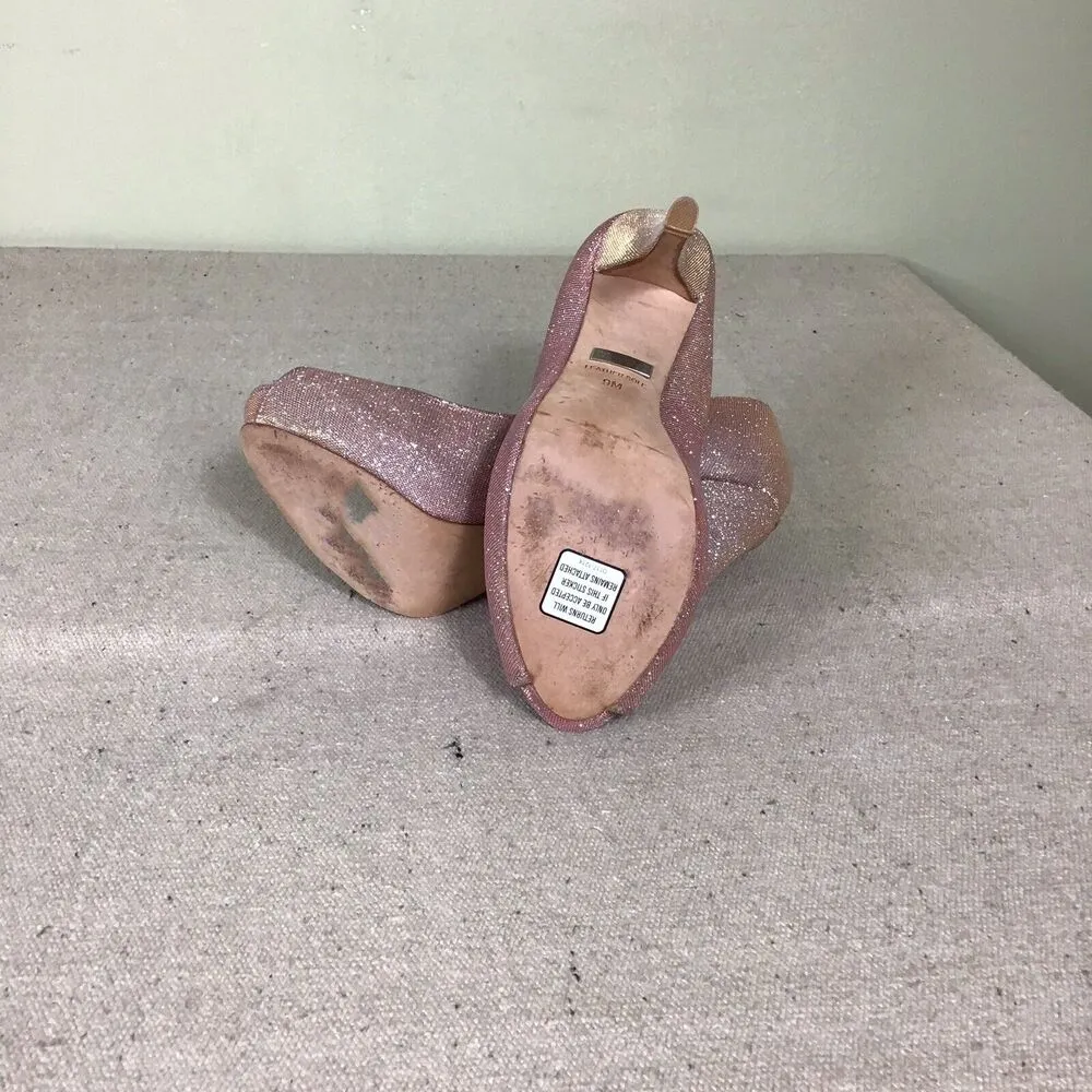 Badgley Mischka Women Shoes SZ. 9 Metallic Peep Toe  Stiletto Wedding, night out - Image 9