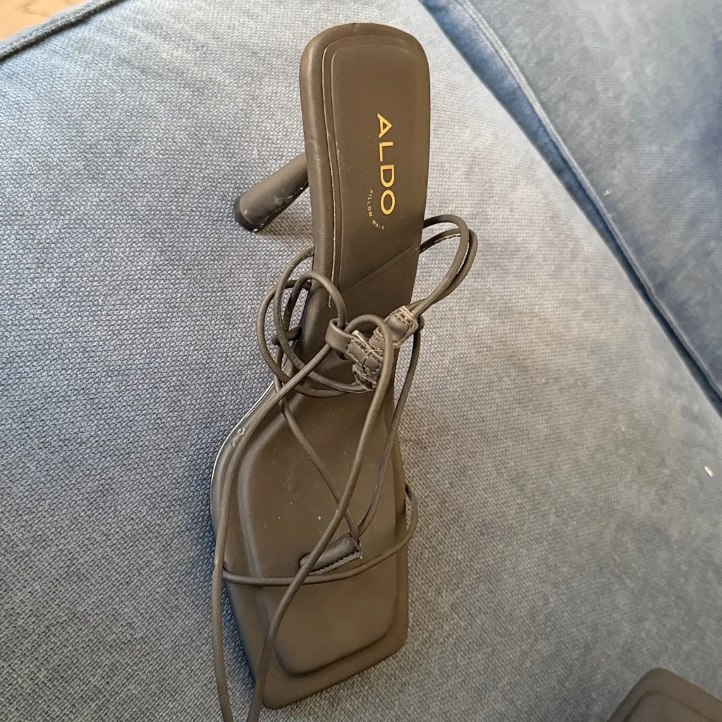 ALDO  Elegant Black Lace-Up Heels - Image 3