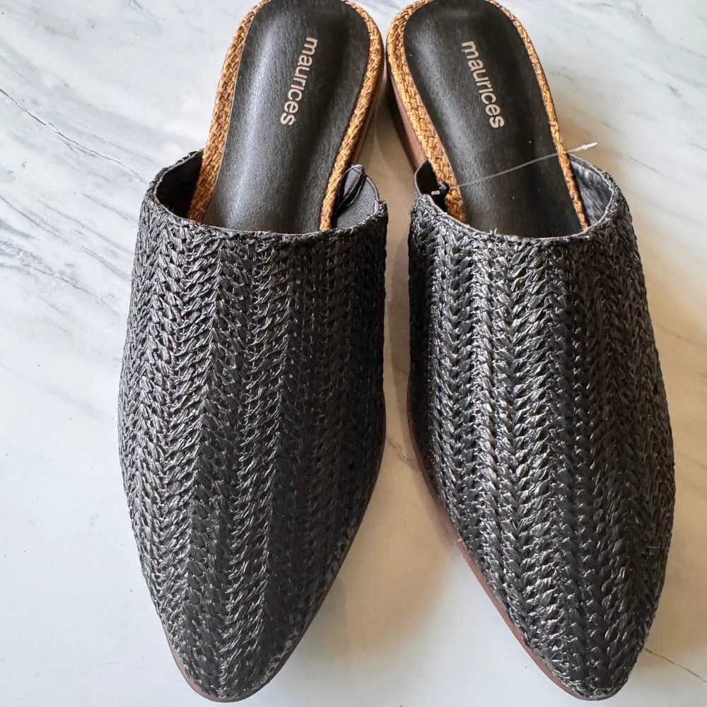 Maurices Women’s Tessa Black Low Heel Open Back Flat Mule  Sz 7.5 - Image 4