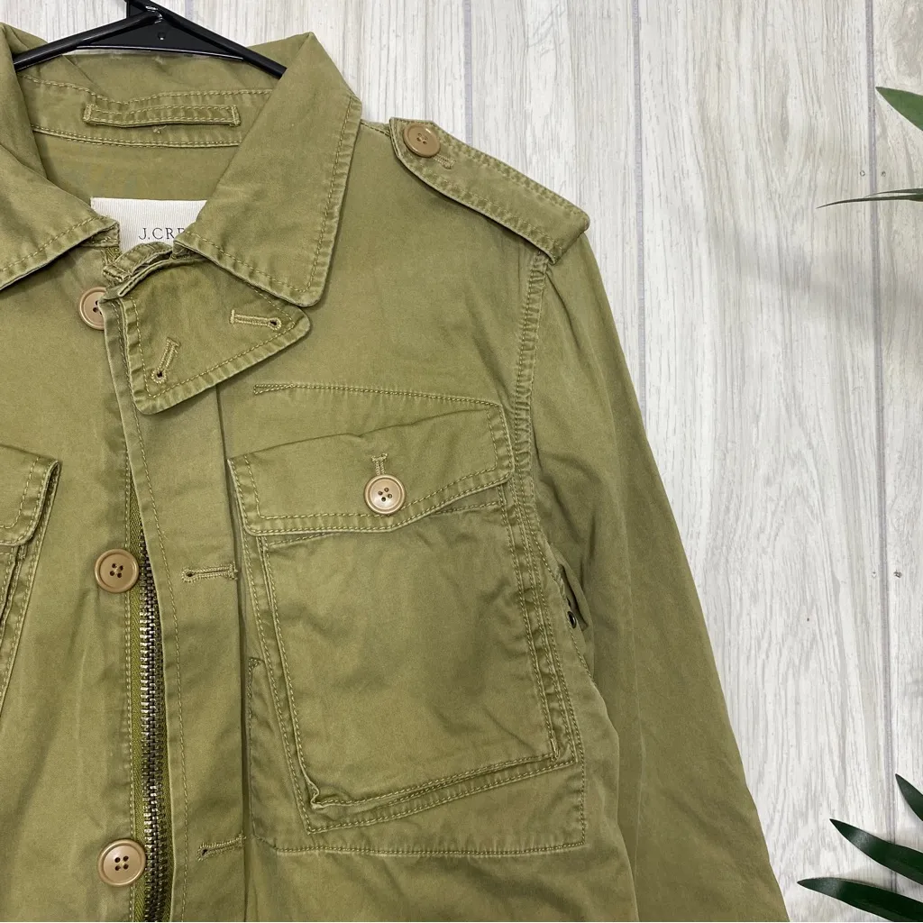 J. Crew Boyfriend Fatigue Military Parka Jacket size S Small 19985 - Image 8