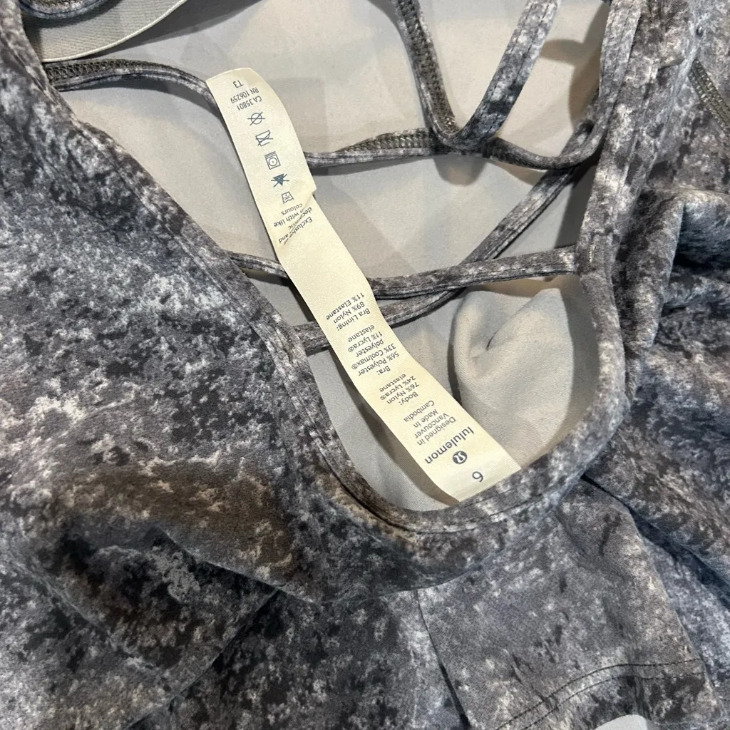 Lululemon  grey / black Strappy Open Back Tank Top - Image 4