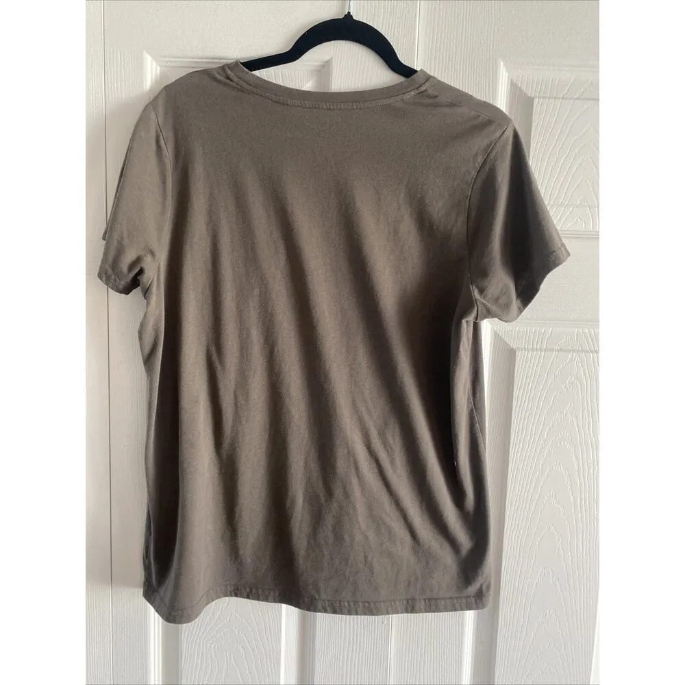 Ariat Women's Large Relaxed Fit Weekend Warrior Brown Graphic Tee‎ Rodeo Western - Image 5