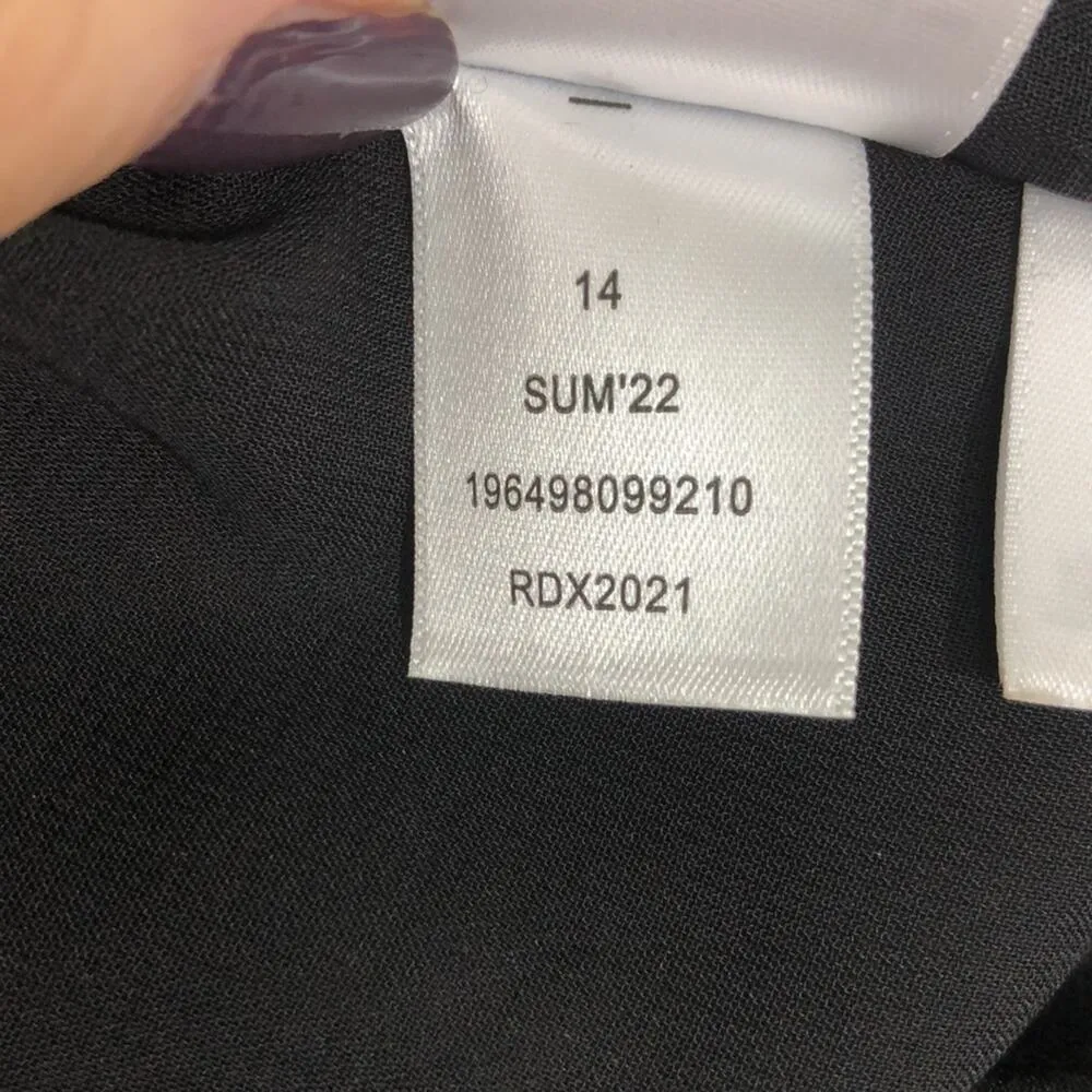 Rachel Rachel Roy One Shoulder Floral Dress Size 14 NWT Black - Image 12