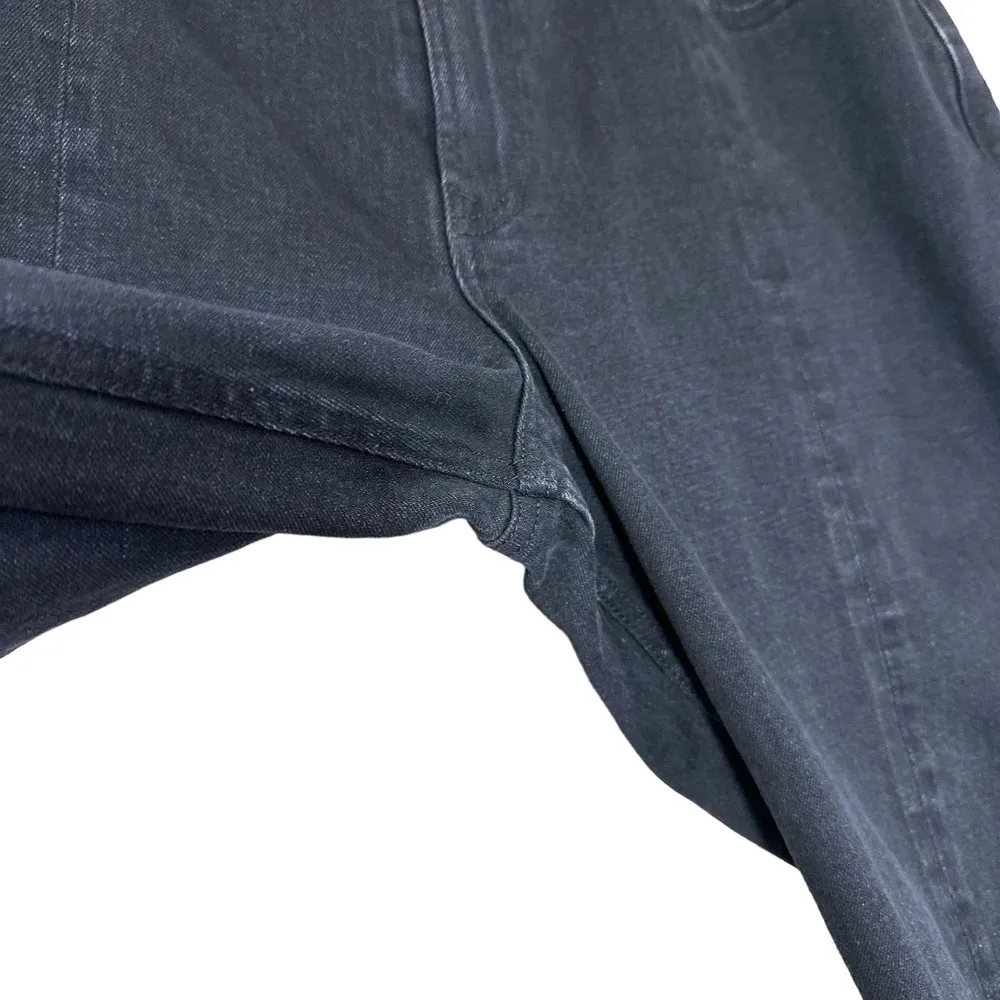 Abercrombie & Fitch Simone High Rise Slim Frayed Split Jeans in Black 32 - Image 6