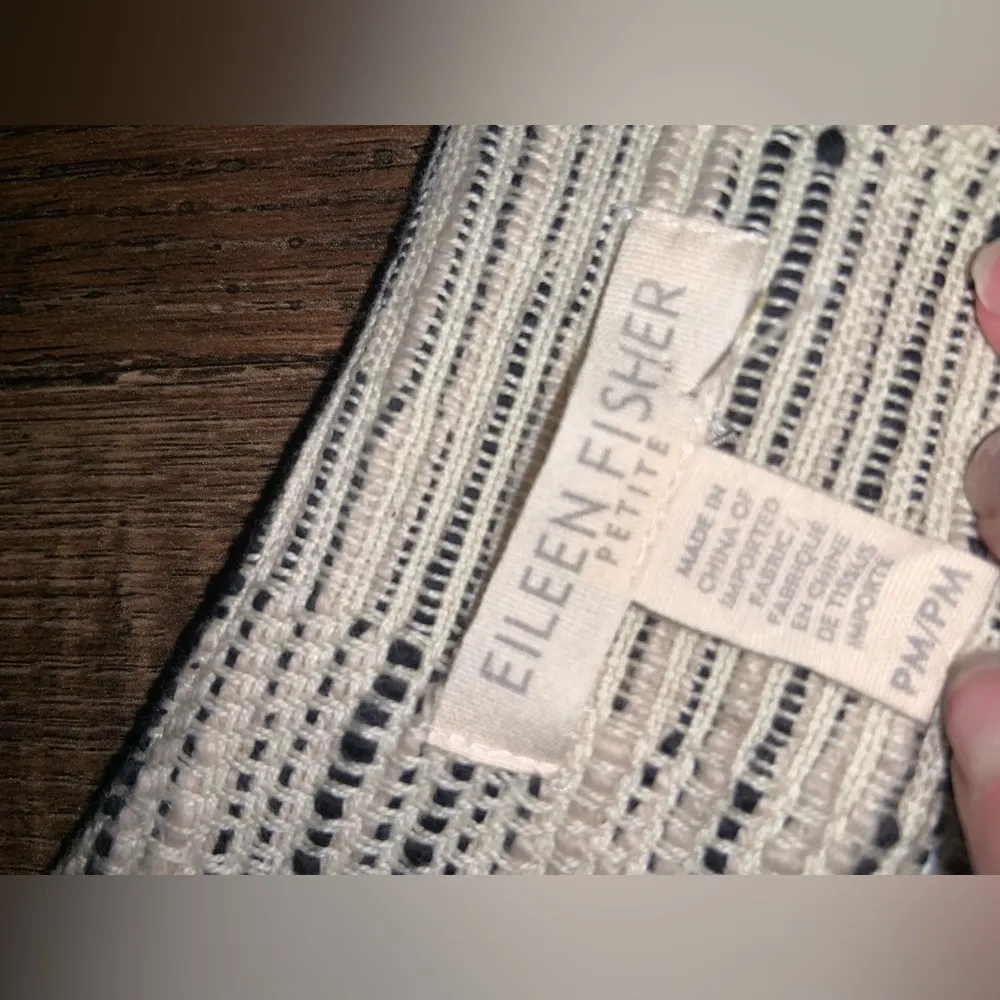 Eileen Fisher Natural Handloomed Cotton Furrows Round Neck Jacket Sz PM spring - Image 7