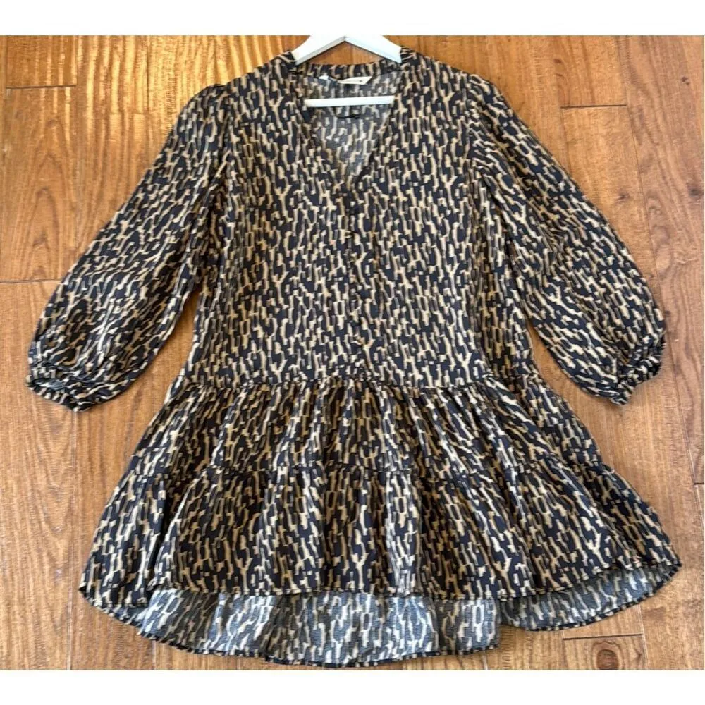 Zara animal print flounce hem dress size xs - Image 8
