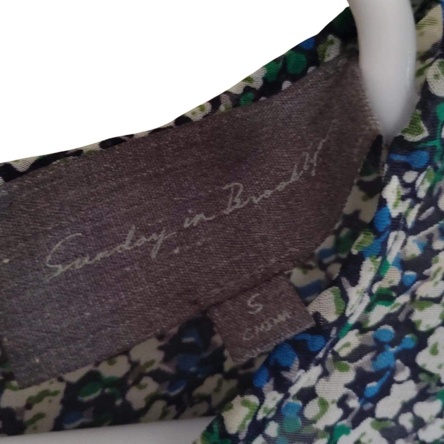 Sunday in Brooklyn‎ Sheer Floral Ruffle Blouse Blue Green White Size S Feminine - Image 3