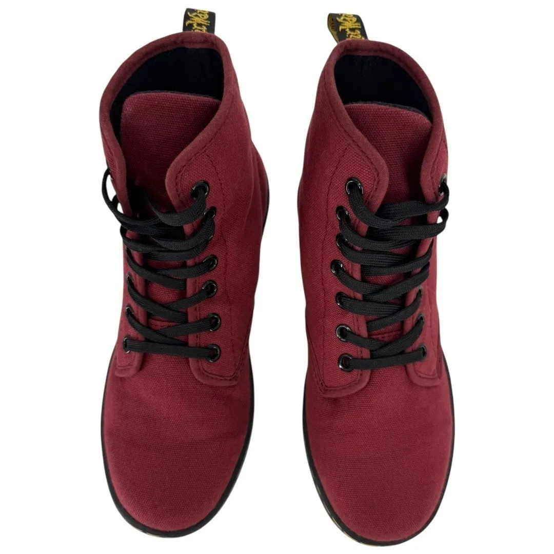Dr. Martens Womens Shoreditch Canvas Lace‎ Up Boots Cherry Red Size 5 - Image 10
